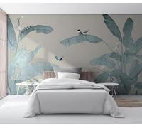 Vintage Fresh Tropical Plants Leaves Flowers Birds 3D Wallpaper Premium Textured Silk Study Dining Living Room Bedroom Sofa TV Wall Easy Install-430cm×300cm