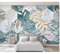 Vintage Fresh Tropical Rainforest Banana Leaf 3D Wallpaper Silky Texture Home Study Office Grey Dining Room Sofa Bedroom Living Room TV Backdrop-400cm×280cm