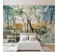 Vintage Fresh Woods Wild Elk 3D Wallpaper Textured Silk Easy Install Living Room Sofa Bedroom Dining Room Home Decoration Wall-150cm×105cm