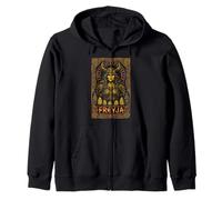 Vintage Freyja Viking Warrior Norse Mythology Celtic Zip Hoodie