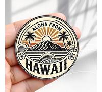 Vintage Fridge Magnet Aloha from Hawaii Design -2.3inch Acrylic Round Refrigerator Sticker Retro Decor Gift Perfect Size for Fridge, Locker, Or Any Magnetic Surface.