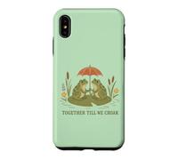 Vintage Frog Couple Romance Rainy Pond Humor Case for iPhone XS Max