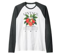 Vintage Fruit Red Sicilian Orange Summer Raglan Baseball Tee