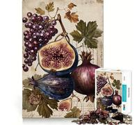 Vintage Fruit Still Life Jigsaw Puzzles 1000 Recall Fun Play Burr Free Clean Cut Pieces Portable Travel Friendly Fun Game (38x26cm)