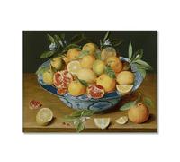 Vintage Fruit Tree Still Life Canvas Wall Art,Classic Oil Painting Print Set,Peach Lemon Pomegranate Botanical Poster,Kitchen Dining Room Decor (SKU7,16x20inch=(40x50cm),Unframed)