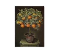 Vintage Fruit Tree Still Life Canvas Wall Art,Classic Oil Painting Print Set,Peach Lemon Pomegranate Botanical Poster,Kitchen Dining Room Decor (SKU4,8x12inch=(20x30cm),Unframed)