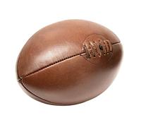 Vintage Full Cowhide Leather Rugby Ball, Handcrafted Classic Design, Brown