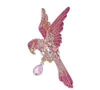 Vintage Full Diamond Eagle Brooch Full Diamond Crystal Eagle Corsage Female Pin Original Accessory, Pink