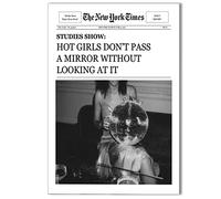 Vintage Funky The New York Times Newspaper Canvas Wall Art Trendy Black White Disco Cocktail Prints for Room Aesthetic Posters Hot Girl with Disco Ball Cool Funny Quotes Decor 16x24in Unframed