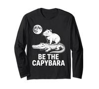 Vintage Funny Be The Capybara Riding Gato Long Sleeve T-Shirt