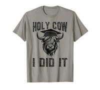 Vintage Funny Cow Graduation Holy Cow I did It Graduated T-Shirt