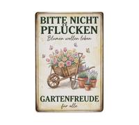 Vintage Funny Garden Please Dont Pick Rustic Gate Backyard Metal Tin Sign