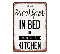 Vintage Funny Metal Sign If You Want Breakfast In Bed Sleep In The Kitchen Home Decor Rustic Tin Signs For Kitchen Garden Living Room Office Hotel Cafe Bar 20x30cm