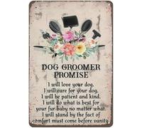 Vintage Funny Metal Tin,Dog Groomer Tin Sign, Hair Salon Decor Grooming Spa Decor,Grooming Dog Mom Gift,Decorative Accessories Home Wall Hangings Gifts 8X12 inch