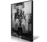 Vintage Funny Movie Posters Dumb and Dumber Bathroom Art Toilet Poster Canvas Wall Art Black And White Prints for Bathroom Pictures Decor 16 x 24 in Black Aluminum Frame