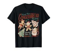 Vintage Funny North Pole Gingerbread Bakery Merry Christmas T-Shirt