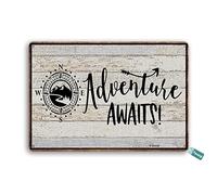 Vintage Funny Novelty Metal Sign Creative Tin Sign Adventure Awaits Camping Metal Tin Sign Wall Art Home Decor Kitchen Poster Cafe Pub Plaque 8X12inch