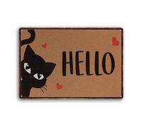 Vintage Funny Novelty Metal Sign Creative Tin Sign Black Cat Funny Cat Peeking Metal Tin Sign Wall Art Home Decor Kitchen Poster Cafe Pub Plaque 12x16inch