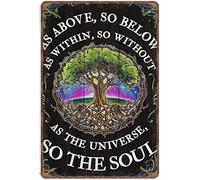 Vintage Funny Novelty Metal Sign Tree Of Life - As Above So Below As Within So Without As The Universe So The Soul Funny Kitchen Outdoor Garage Man Cave Wall Art Signes 12x16inch