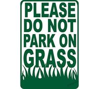 Vintage Funny Please Do Not Park On Grass No Parking Metal Sign 8x6inch