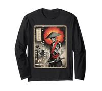 Vintage Funny Samurai Skeleton Japan Japanese Ukiyo-e Art Long Sleeve T-Shirt