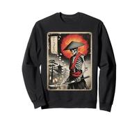 Vintage Funny Samurai Skeleton Japan Japanese Ukiyo-e Art Sweatshirt