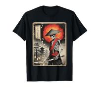 Vintage Funny Samurai Skeleton Japan Japanese Ukiyo-e Art T-Shirt