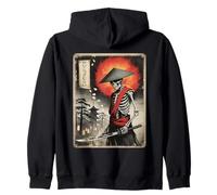 Vintage Funny Samurai Skeleton Japan Japanese Ukiyo-e Art Zip Hoodie