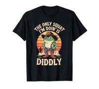 Vintage Funny The Only Squat I'm Doin' is Diddly Frog Meme T-Shirt