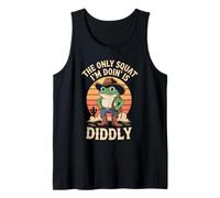 Vintage Funny The Only Squat I'm Doin' is Diddly Frog Meme Tank Top
