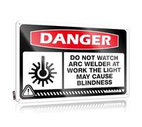 Vintage Funny Tin Sign Danger Do Not Watch Arc Welder At Work The Light May Cause Blindness Tin Sign Men Cave Decor Metal Bar Signs(20X30CM)