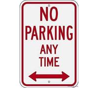 Vintage Funny Tin sign metal warning reminder sign Legend No Parking Any Time Double Arrow Yard Decorative S Office Supplies Sign 8x6inch