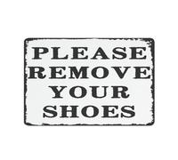 Vintage Funny Tin Signs Please Remove Your Shoes Sign No Shoes Sign For Your Home - Shoes Off Sign - No Shoes Sign - Please Take Your Shoes Off Sign Home Wall Decor 12X8 inch