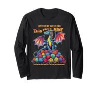 Vintage Funny Yarn Dragon Knitting & Crochet Lover Design Long Sleeve T-Shirt