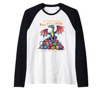 Vintage Funny Yarn Dragon Knitting & Crochet Lover Design Raglan Baseball Tee