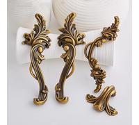 Vintage Furniture Handle European Coffee-Colored Classical Wardrobe Kitchen Cabinet Handle Drawer Bar Door Knob Pulls(A-pair-96mm)