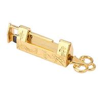 Vintage Furniture Padlock, Traditional Chinese Magpie Flowers Design, Small Lock with Key, Gold