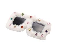 Vintage Furry Frame Oversized Sunglasses for Birthday Girl, Polarized Crystal Lens Lightweight Hip Hop Party Shades Furry Frame Oversized Sunglass