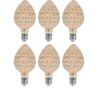 Vintage G95 LED Filament Bulb, Decorative LED Edison Bulb, Strawberry Shaped Light Bulb. 4W (40W Equivalent) E27 400LM, 2700K Warm White, Gold Tint Amber, Pack of 6 (Pack of 6)