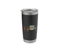 Vintage Game Development Pulse Line Game Artist Heart Rate Stainless Steel Insulated Tumbler