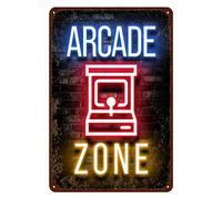 Vintage Game Room Metal Tin Sign Retro Arcade Zone Wall Decor for Boy Room Bedroom