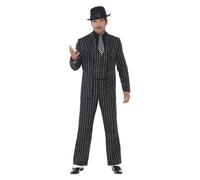 Smiffys Vintage Gangster Boss Costume, Black, L - Size 42inches-44inches