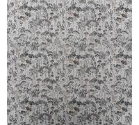 Vintage Garden Digital Printed Cotton Rich Linen Vintage Look Quilting Craft Project Cushion Curtain Furnishing Upholstery Home Fabric Material | 55" - 140 cm Wide (per Metre, Dove Grey)