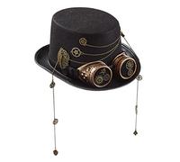 Vintage Gear Chain Goggles Top Hat Victorian Black Hat Steampunk Party Performance For Carnival Theme Party Top