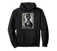 Vintage Gentleman Black Dane Dog Monocle Top Hat Funny Pullover Hoodie