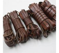 Vintage Genuine Leather Cord Strip Flat Rope DIY Leather Craft Jewelry for Bag for Necklace Bracelet(5mm)