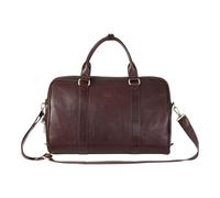 Vintage Genuine Leather Holdall Duffle Bag - 28L Rustic Overnight Gym & Travel Bag - Cowhide Weekend Carry-On with Adjustable Strap, Brass Hardware & Laptop-Compatible Design