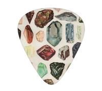 Vintage Geology Gemstone Crystal Minerals,12 Pcs Guitar Pick,3 Different Thickness Plectrums for Acoustic Guitar Bass Ukulele (0.46mm 0.96mm 0.71mm)