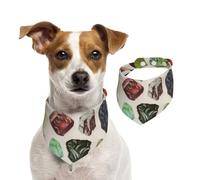 Vintage Geology Gemstone Crystal Minerals,Dog Bandanas Cotton Pet Scarf Adjustable Bibs for Pet,L