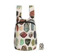 Vintage Geology Gemstone Crystal Minerals, Foldable Storage Backpack Unisex Sackpack Sport Gym Bag Casual Daypack